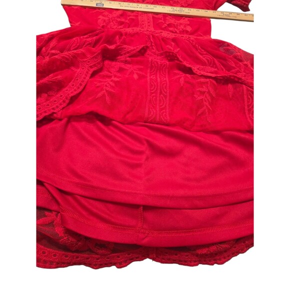 Altar'd State Lavesta Dress M Red Floral Lace Romantic Whimsical Embroidered A35 - Picture 8 of 12